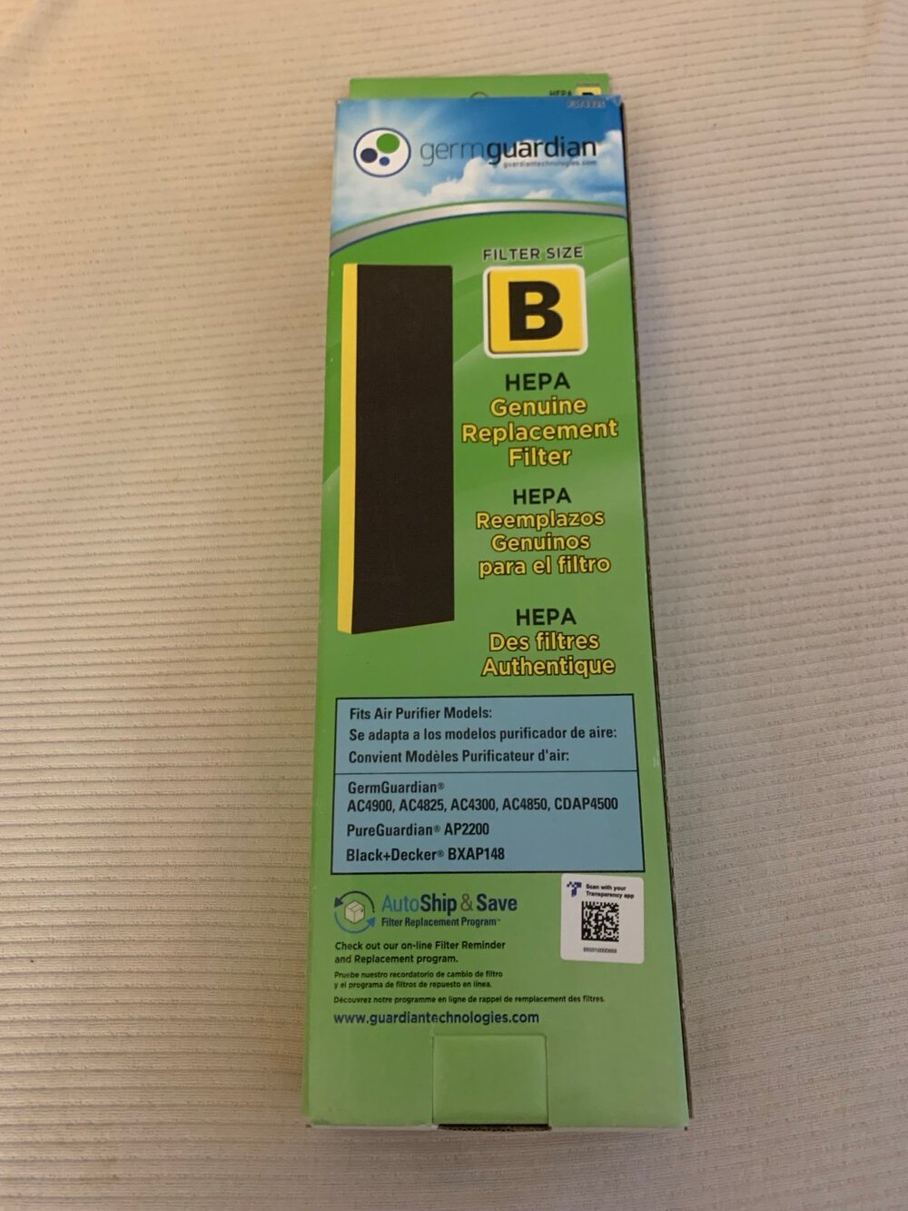 New Germguardian Filter B HEPA Genuine Air Purifier Replacement Model FLT 4285